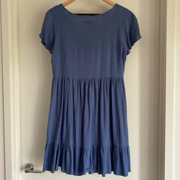 Blue linen/cotton dress Size 12 - Picture 5 of 5